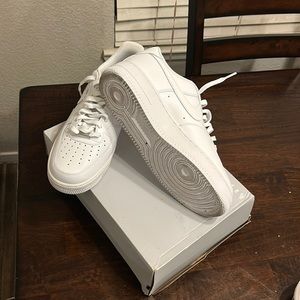Nike Air Force 1’s, clean worn once and no creases.
